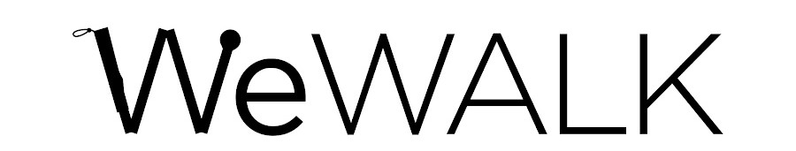 WeWALK Logo. The words We Walk where the initial W looks like a partially unfolding cane